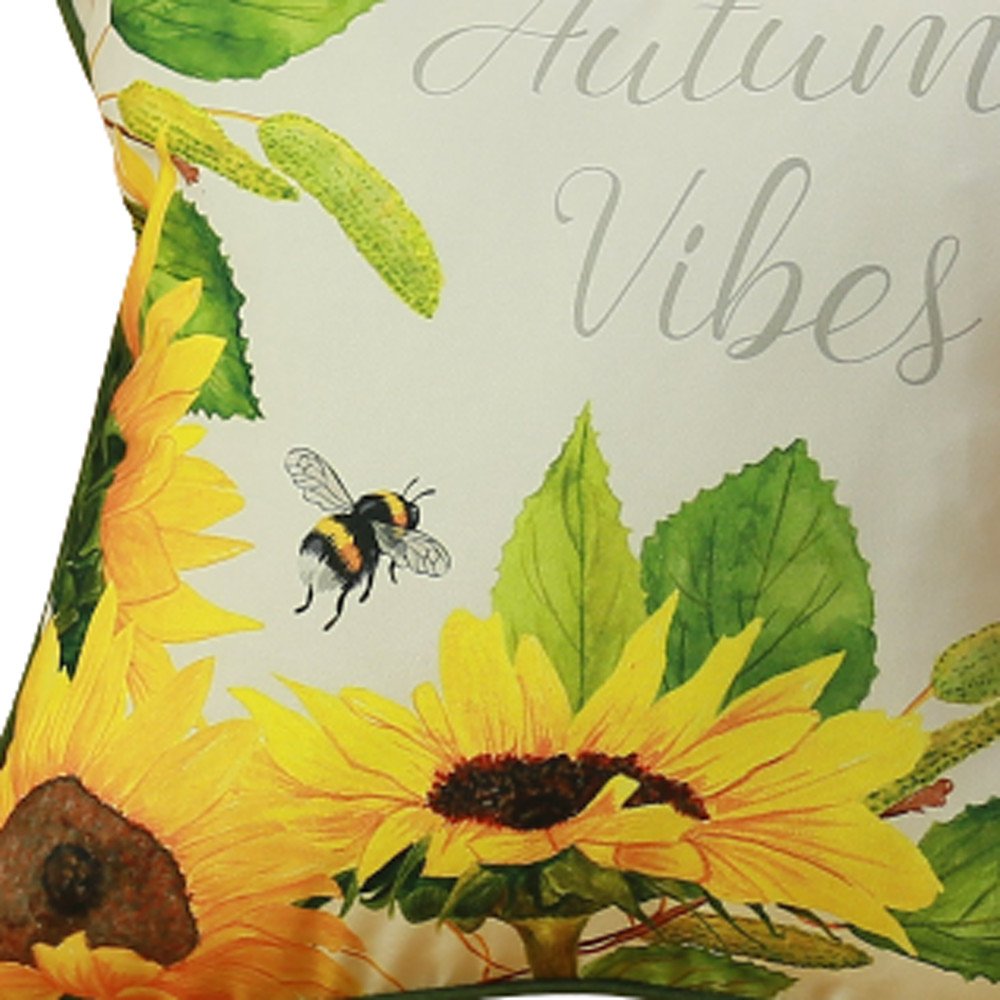 Set of Two 18" Green And White Fabric Throw Pillow Covers