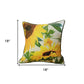 Set of Two 18" Green White And Yellow Sunflowers Fabric Throw Pillow Covers