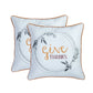 Set of Two Orange and White Give Thanks Throw Pillow Covers
