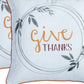 Set of Two Orange and White Give Thanks Throw Pillow Covers