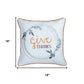 Set of Two Orange and White Give Thanks Throw Pillow Covers