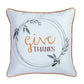 Set of Two Orange and White Give Thanks Throw Pillow Covers