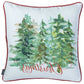 Set of Two 18" Green Red And White Christmas Christmas Trees Fabric Throw Pillow Covers