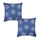 Set Of Two Blue 18" Holiday Snowflakes Throw Pillow Covers