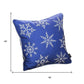 Set Of Two Blue 18" Holiday Snowflakes Throw Pillow Covers