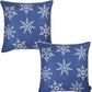 Set Of Two Blue 18" Holiday Snowflakes Throw Pillow Covers