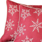 Set Of Two Red 18" Christmas Snowflakes Throw Pillow Covers