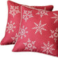 Set Of Two Red 18" Christmas Snowflakes Throw Pillow Covers
