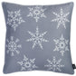 Set of Two 18" Gray Christmas Snowflakes Fabrc Throw Pillow Covers