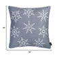 Set of Two 18" Gray Christmas Snowflakes Fabrc Throw Pillow Covers