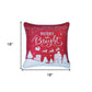 Set of Two 18" Red and White Christmas Throw Pillow Covers