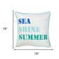 Set of Two White and Blue Sea Shine Summer Throw Pillow Covers