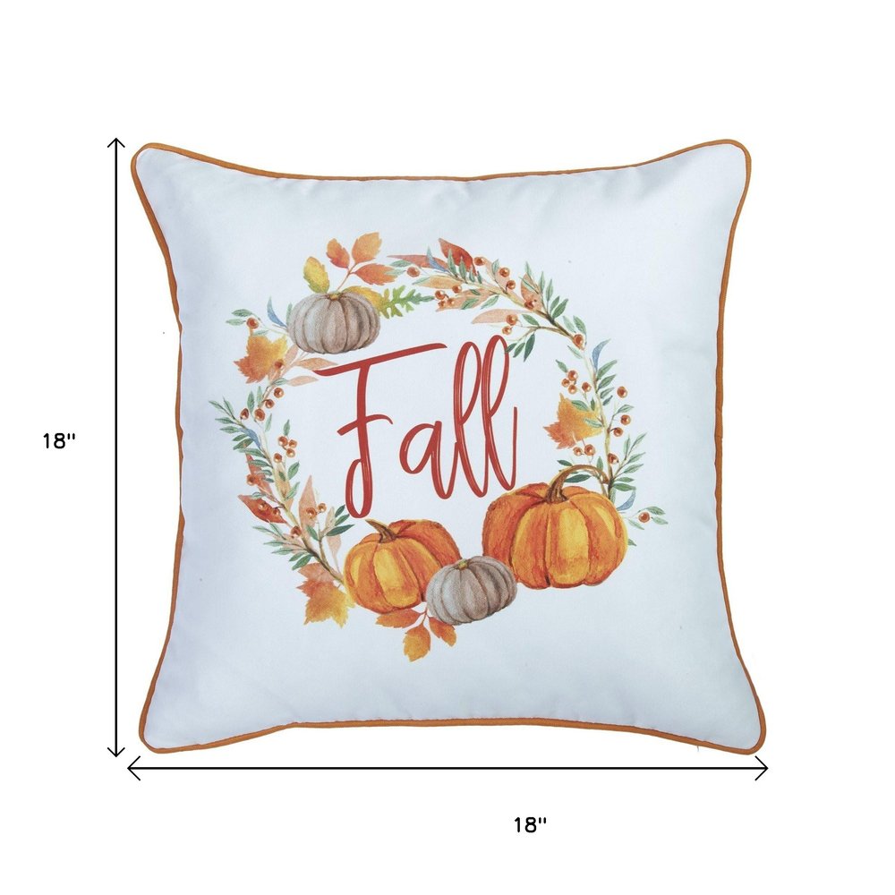 Set Of 2 18" Fall Thanksgiving Pumpkin Throw Pillow Cover
