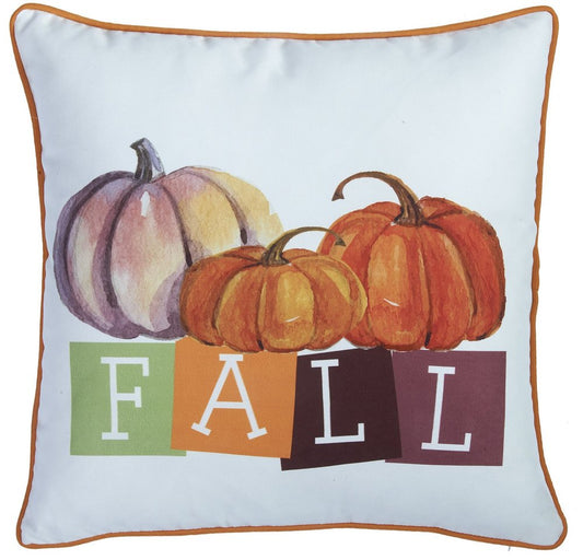 Set of Two 18" Orange And White Fall Plaid Fabric Throw Pillow Covers