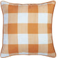 Set of Two 18" Orange And White Fall Plaid Fabric Throw Pillow Covers