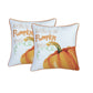 Set of Two 18" Orange and Ivory Pumpkin Spice Throw Pillow Covers