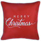 Set of Four 18" Red And White Merry Christmas Christmas Snowflakes Fabric Throw Pillow Covers