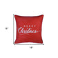 Set of Four 18" Red And White Merry Christmas Christmas Snowflakes Fabric Throw Pillow Covers