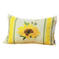 Set of Two 12" X 20" Yellow And White Fabric Lumbar Throw Pillow Covers