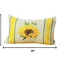 Set of Two 12" X 20" Yellow And White Fabric Lumbar Throw Pillow Covers