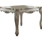 55" Antiqued White Solid Wood And Solid Manufactured Wood Dining Table