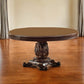 60" Brown Solid Wood Pedestal Base Dining Table