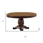 60" Brown Solid Wood Pedestal Base Dining Table