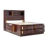 Espresso Wood King With Ten Drawers Bed Frame