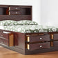 Espresso Wood King With Ten Drawers Bed Frame