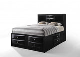 Black Wood King Bed Frame With Drawers