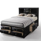Black Wood King Bed Frame With Drawers