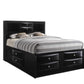 Black Wood King Bed Frame With Drawers