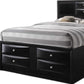 Black Wood King Bed Frame With Drawers