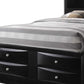 Black Wood King Bed Frame With Drawers