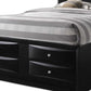 Black Wood King Bed Frame With Drawers