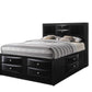 Black Wood Queen With Ten Drawers Bed Frame