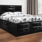 Black Wood Queen With Ten Drawers Bed Frame
