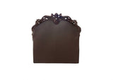 Dark Brown and Cherry Blossom Pink Tufted Upholstered Faux Leather No Bed
