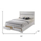 White and Gray Wood Queen With Two Drawers Bed Frame