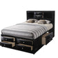 Black Wood Full With Ten Drawers Bed Frame