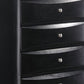 32" Black Solid Wood Five Drawer Standard Chest