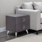 20" Silver And Espresso End Table With Two Drawers