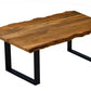63" Brown And Black Solid Wood Sled Base Dining Table