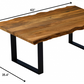 63" Brown And Black Solid Wood Sled Base Dining Table