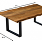 68" Brown And Black Solid Wood Sled Base Dining Table