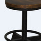 22" Brown and Black Solid Wood and Iron Backless Bar Chair