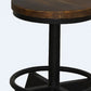 22" Brown and Black Solid Wood and Iron Backless Bar Chair