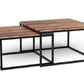 30" Brown And Black Solid Wood And Iron Square Coffee Table