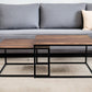 30" Brown And Black Solid Wood And Iron Square Coffee Table