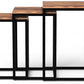 Set of Three 17" Black And Brown Solid Wood Nested Tables